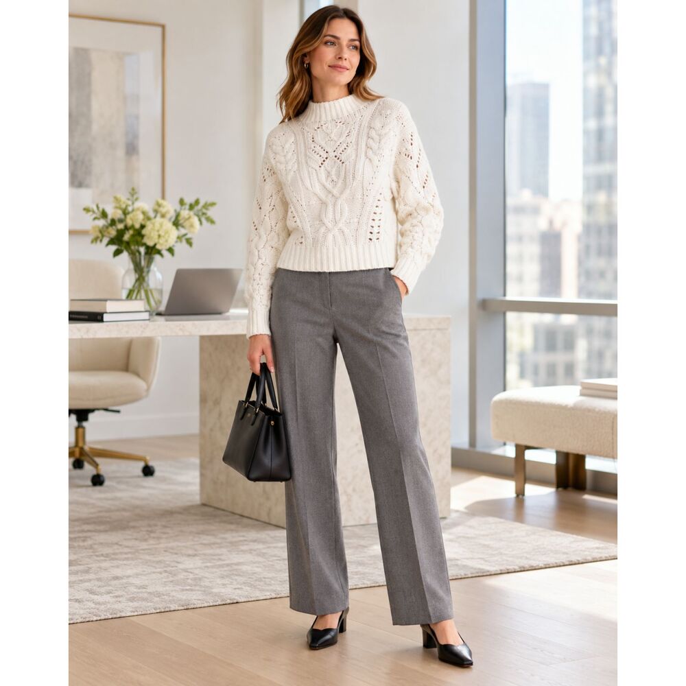 Vince Ivory Merino Wool Cashmere Cable Knit Turtleneck Sweater X